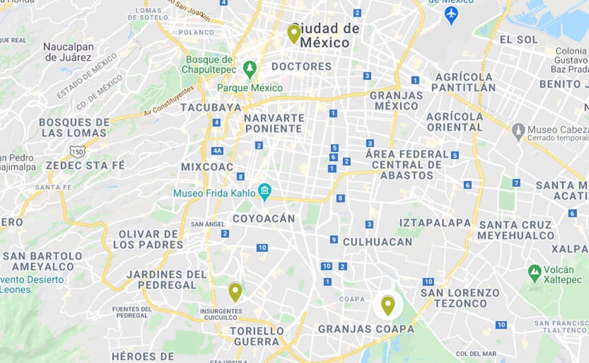 Mapa. ¿En dónde será la vacunación contra Covid-19 en Coyoacán?