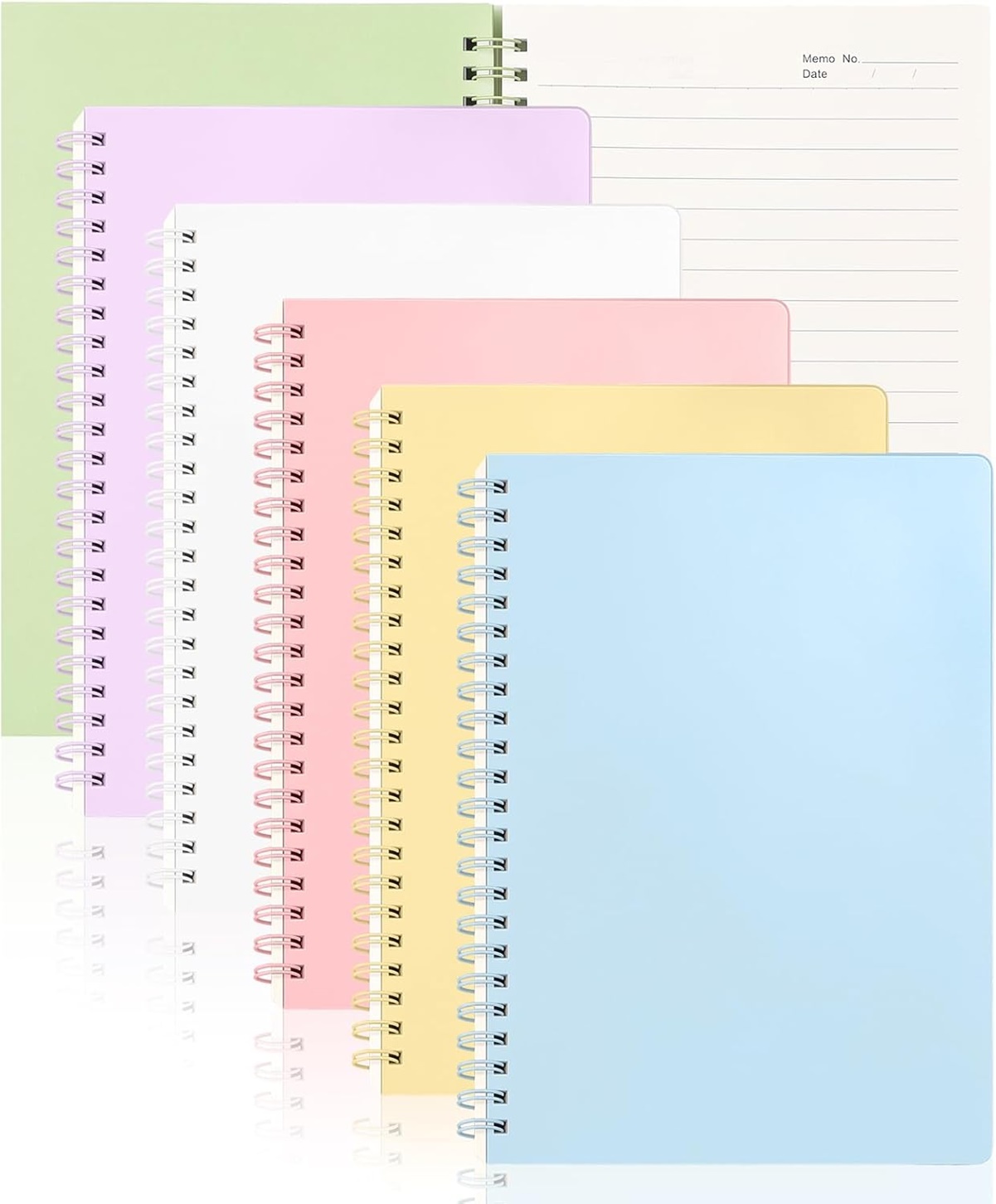 6PCS Libreta de Notas, Cuadernos de Espiral, con 480 páginas