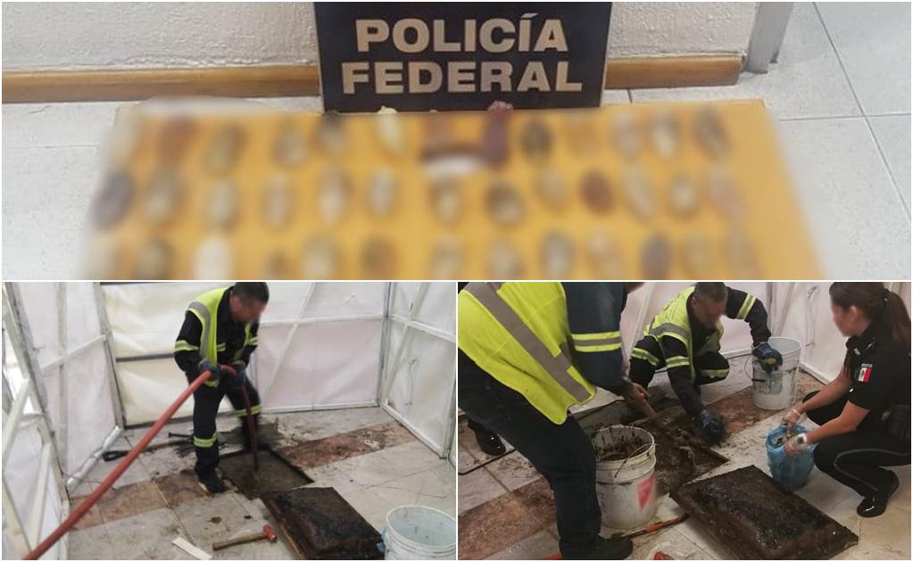 Policía Federal encuentra cocaína en drenaje del AICM 