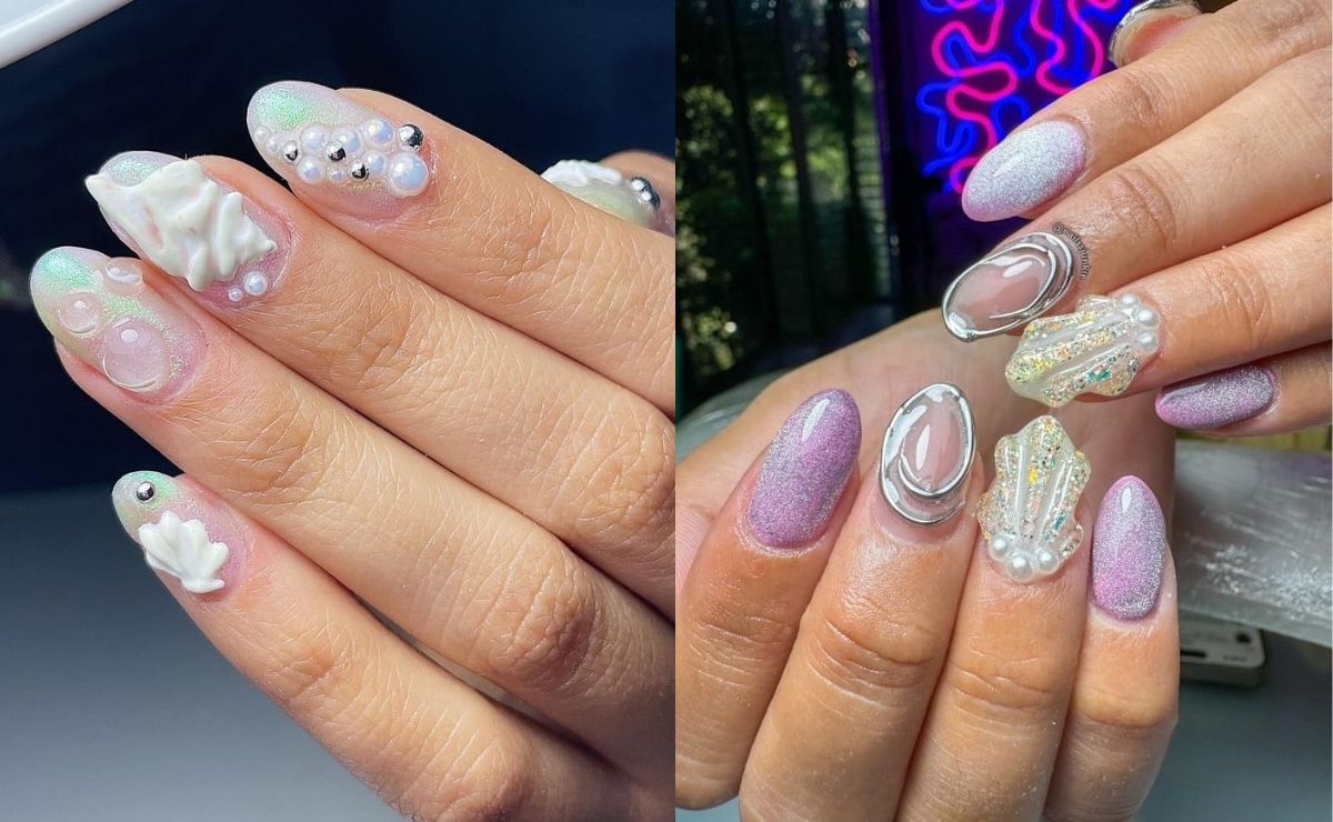 Las uñas con diseño de concha de mar están en tendencia