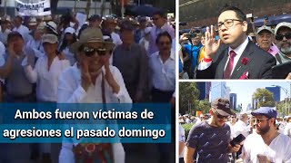Irving Pineda y Gómez Bruera denuncian agresiones tras discurso de AMLO en el Zócalo