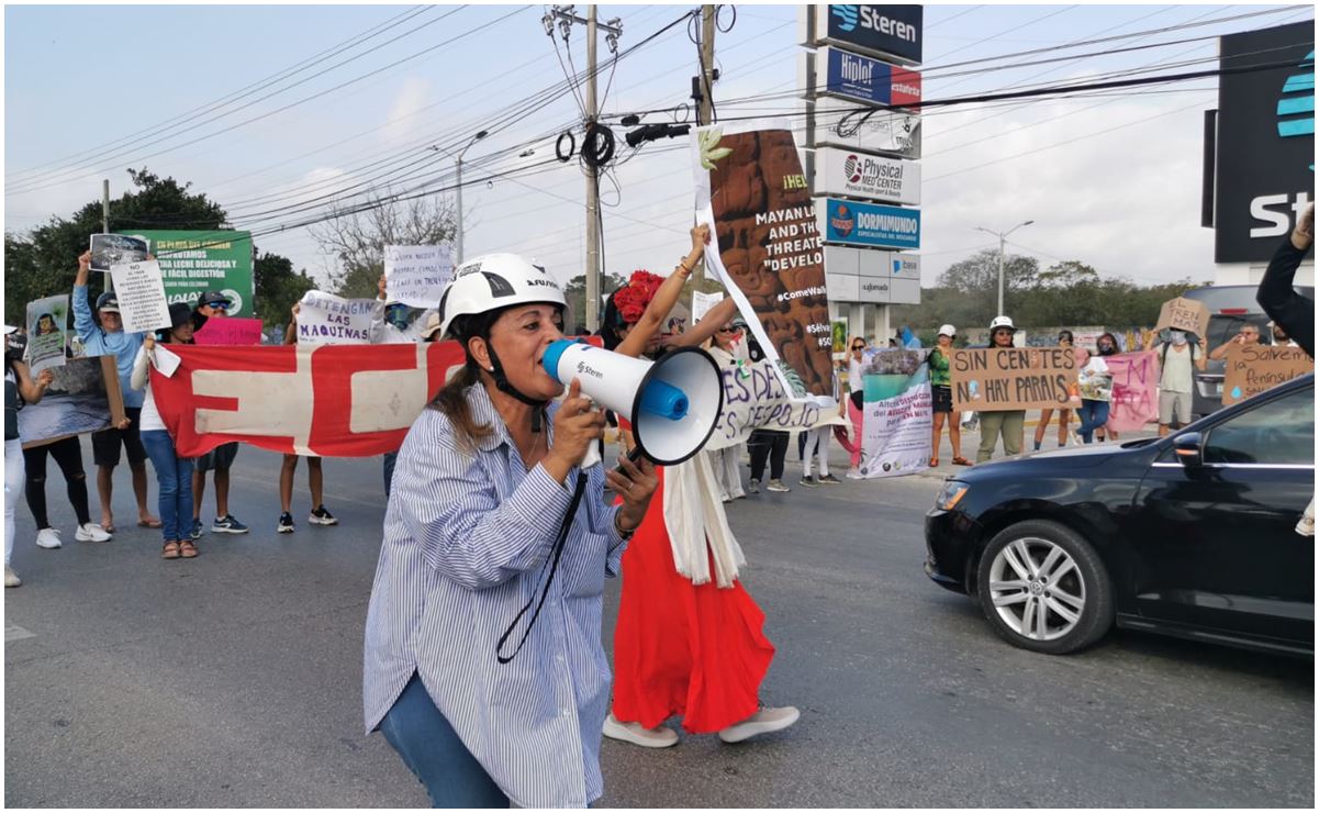 “Le pupu le mató le jaguar”: Bloquean carretera federal 307 en protesta contra el Tren Maya 