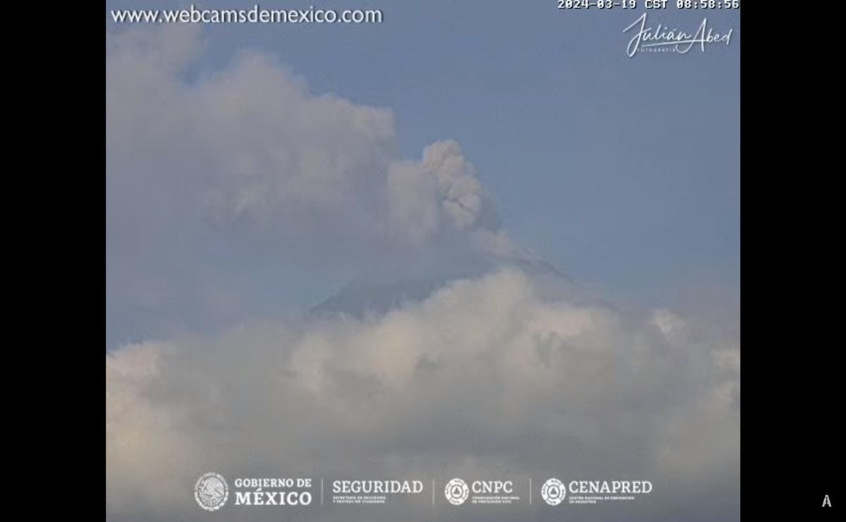 Volcán Popocatépetl: se registran 2 sismos volcanotectónicos, continua en Amarillo Fase 2