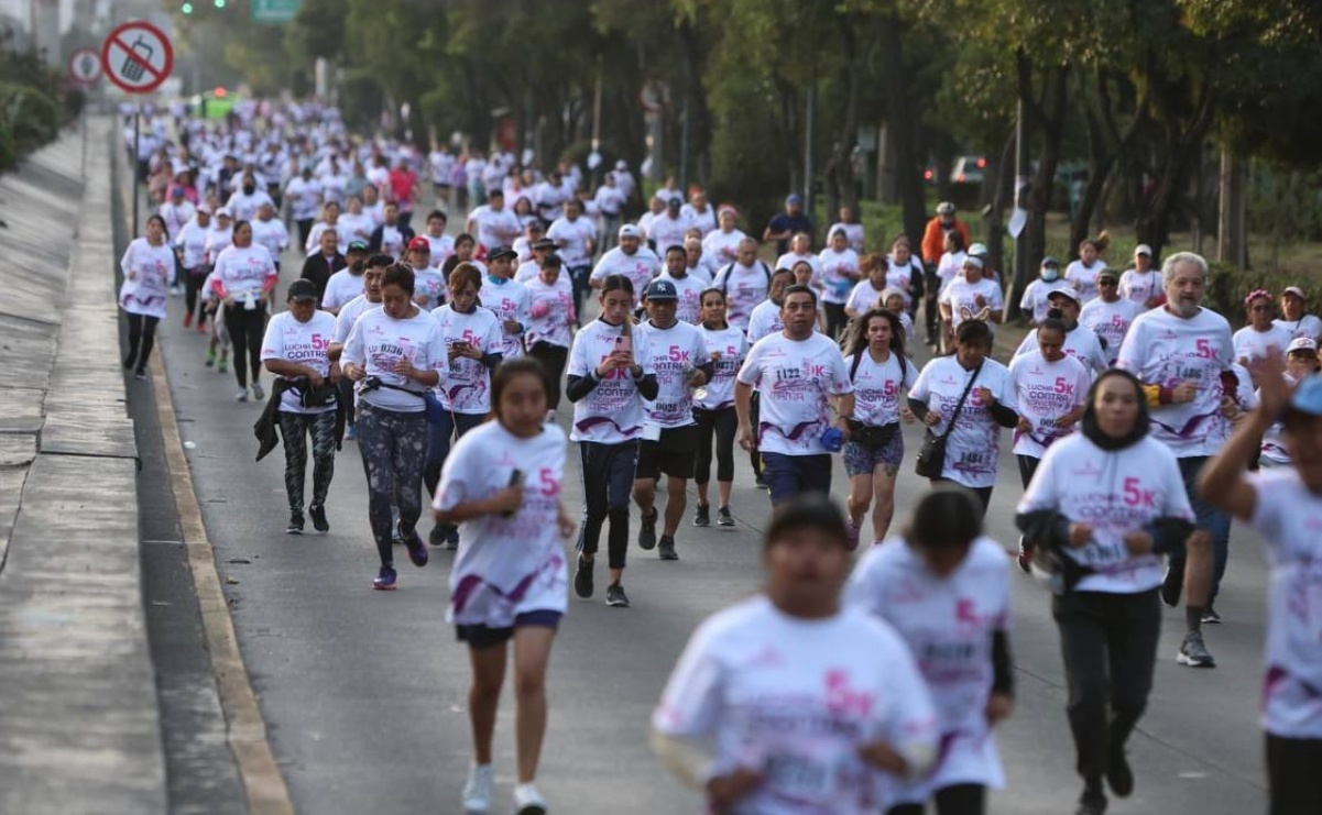 Corren más de 2 mil personas en Coyoacán contra el cáncer de mama