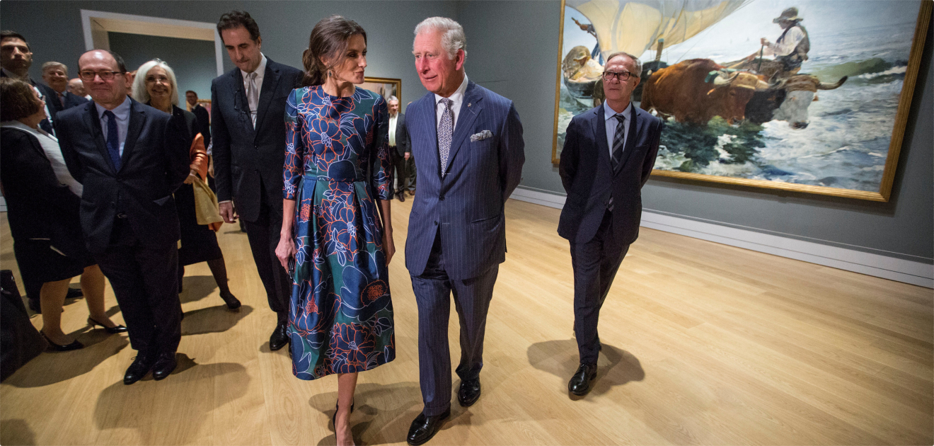 La reina Letizia visita Inglaterra y con el príncipe Carlos visitan la National Gallery