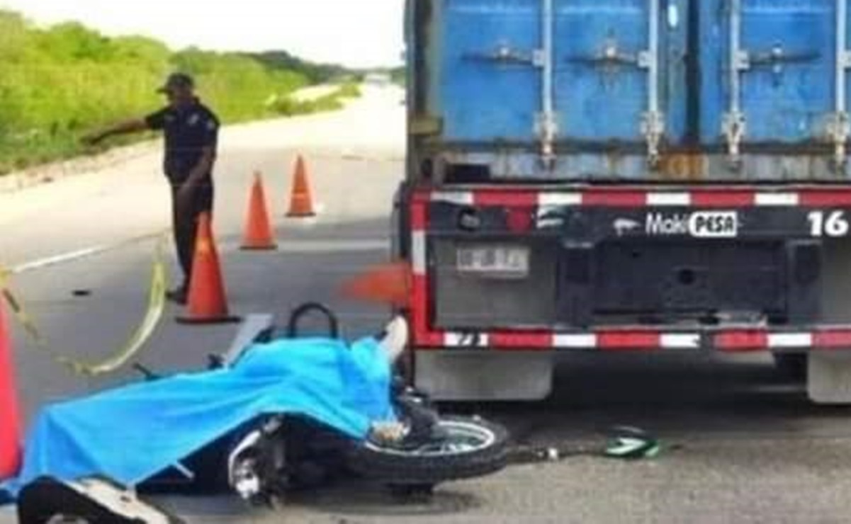 Yucatán: joven fallece tras accidentarse en su motocicleta; se impacta contra un tráiler