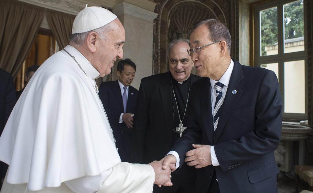 Ban Ki-moon se reúne con el papa Francisco