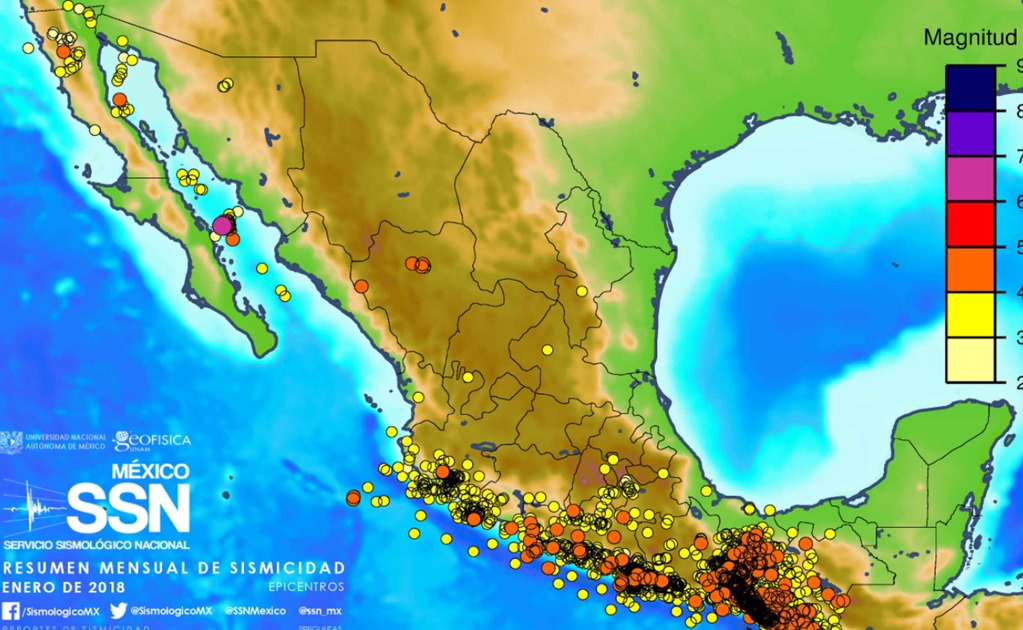 ​En enero ocurrieron más de dos mil sismos: Sismológico Nacional