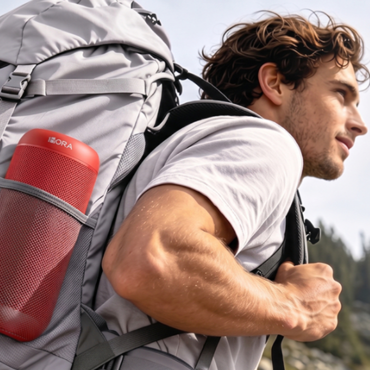 Bocina portátil Bluetooth 1 Hora de 10W vista principal en color rojo
