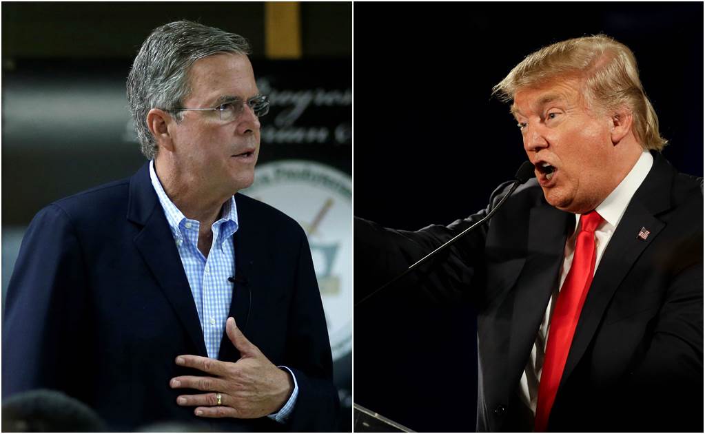 Molesta a Trump que su rival Jeb Bush hable en español