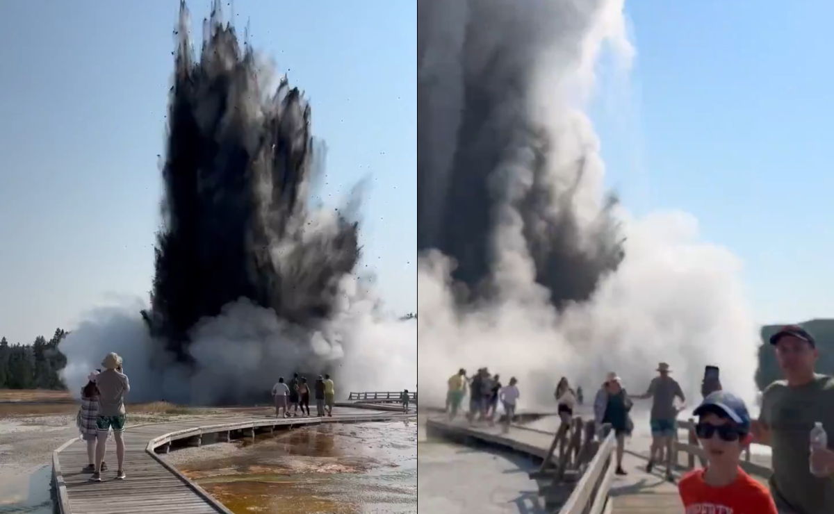 Potente explosión en Yellowstone obliga a visitantes a salir corriendo. VIDEO