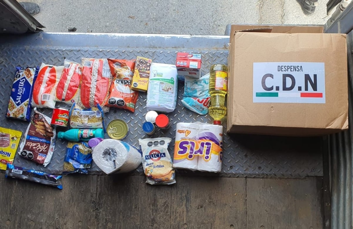 CDN: Cae sujeto que transportaba despensas con logos del crimen organizado en NL