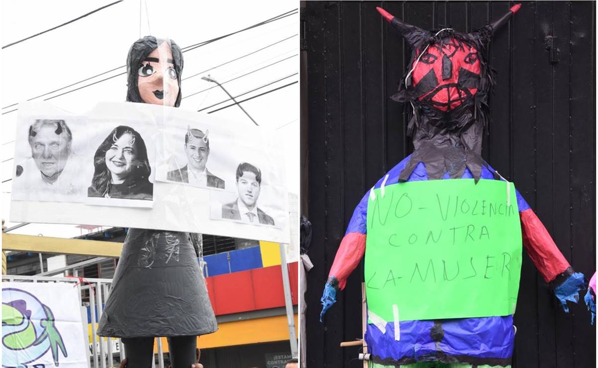 Quema de Judas en NL: Rompen piñata de la ministra la Norma Piña