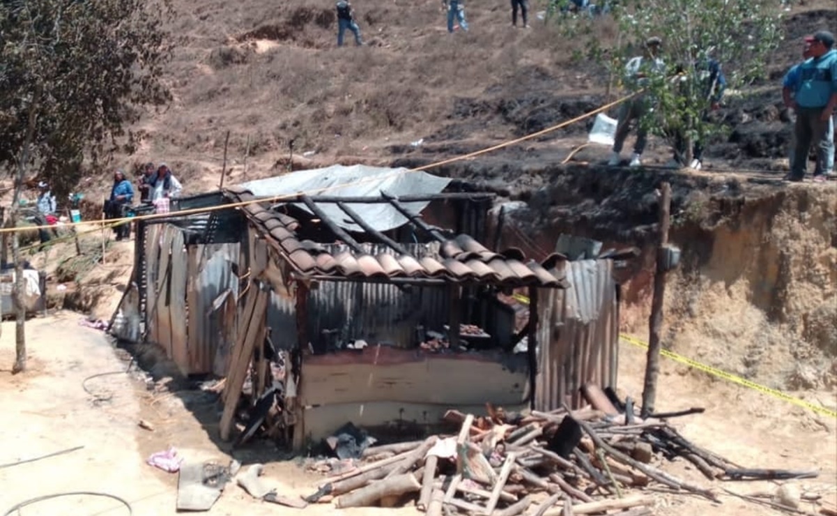 Fuego consume casa de madera en Oaxaca; mueren calcinados 6 niños mientras dormían