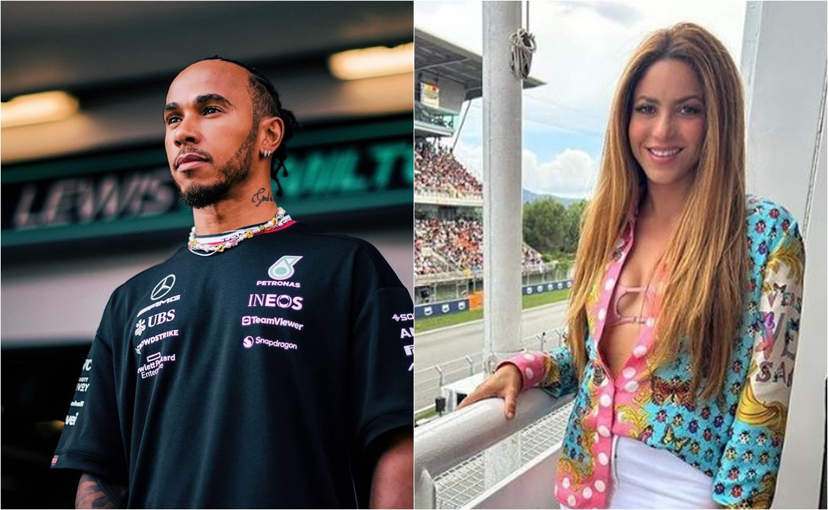 Hamilton habría regalado lujoso outfit a Shakira y ella lo presumió en el GP de España