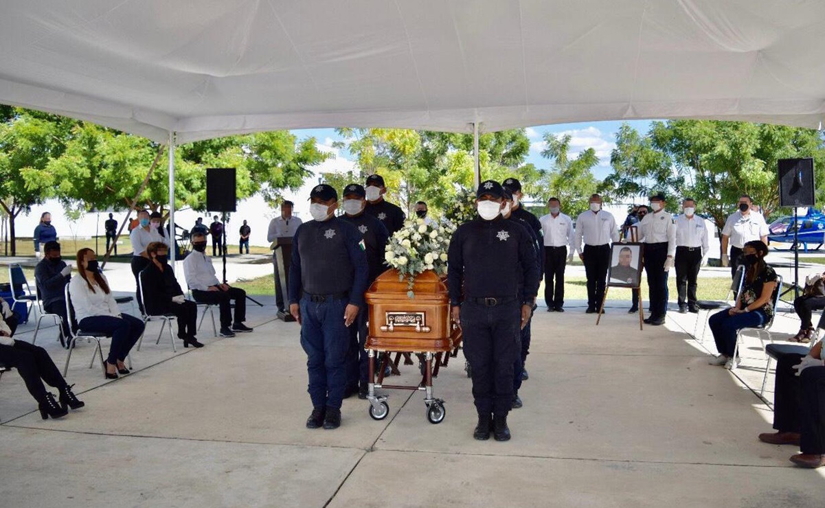Realizan homenaje de cuerpo presente a policía asesinado en Tamaulipas