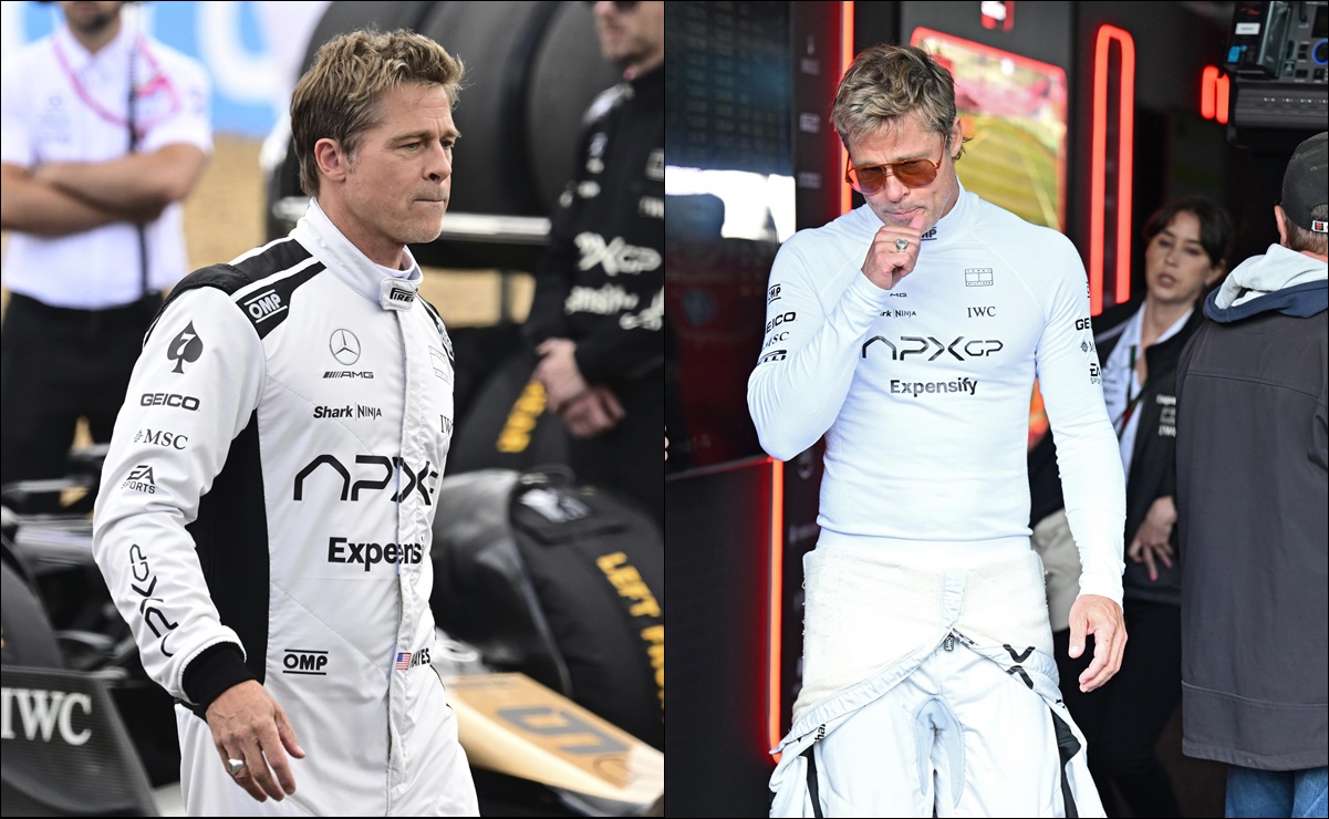 Brad Pitt robó cámara durante el Gran Premio de Gran Bretaña de la Fórmula Uno
