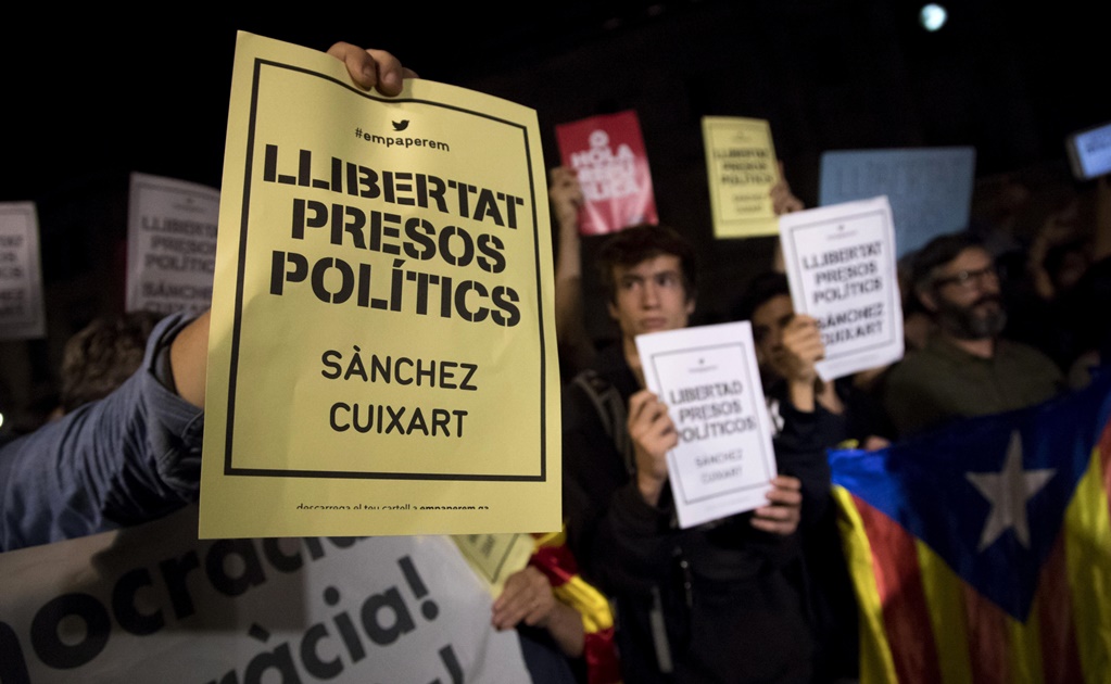 ​Protestan en Cataluña por arresto de líderes independentistas