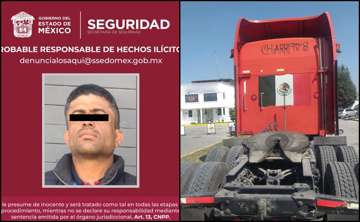 Localizan tráiler con reporte de robo y detienen a ladrón en Ixtapaluca