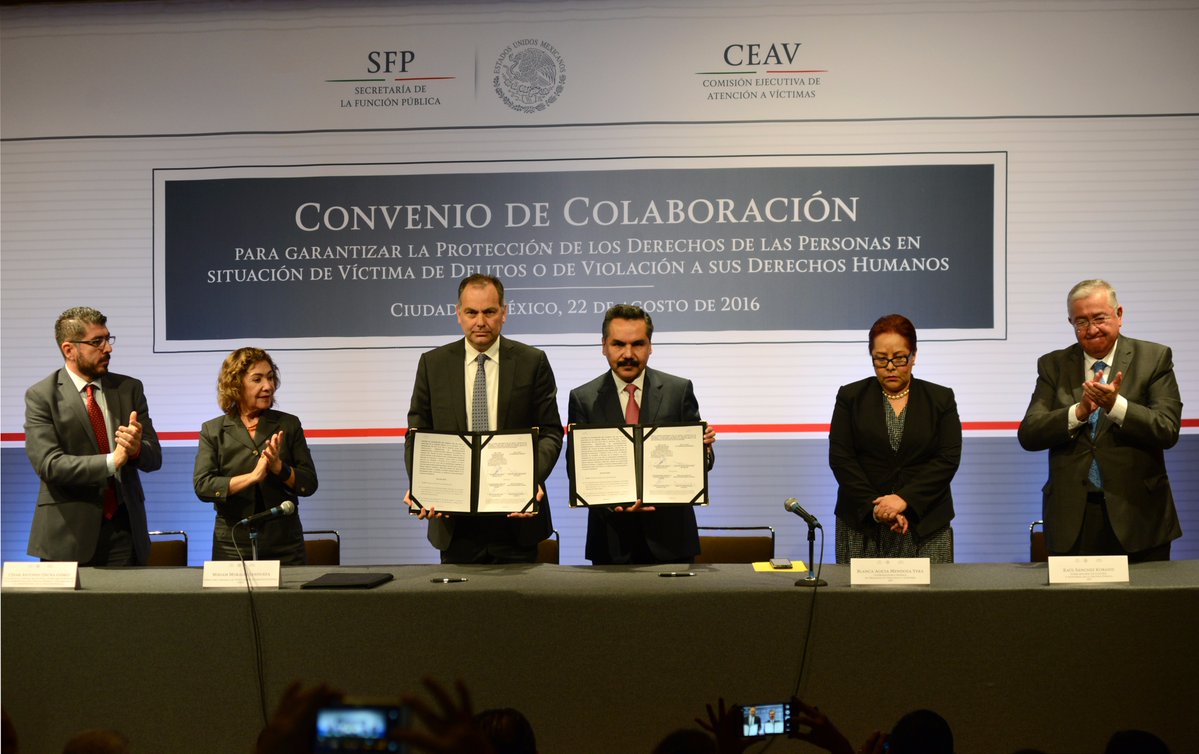 CEAV y SFP firman acuerdo para atención a víctimas