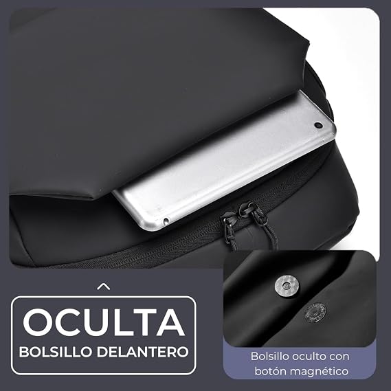 Mochila Impermeable Negra Uso Urbano