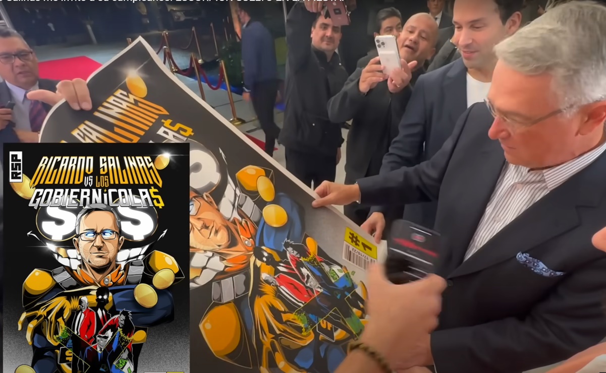 “Ricardo Salinas vs los 'Gobiernicolas'”: Escorpión Dorado regala póster de "cómic" a empresario