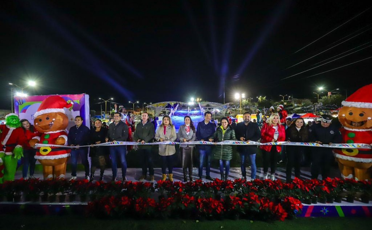 Con pistas de hielo y tobogán de nieve, Tere Jimenez inaugura la Villa Navidad 2023