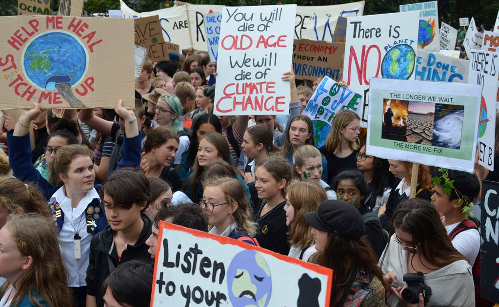 Marcha estudiantil global por cambio climático comienza en Nueva Zelanda