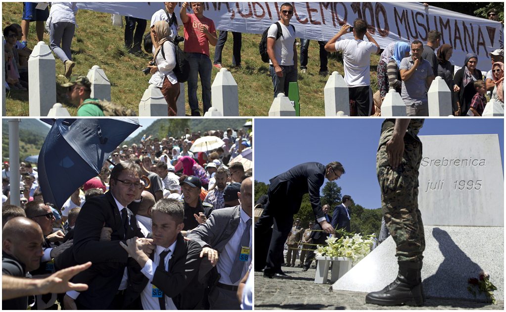 Golpean a premier serbio en acto de Srebrenica