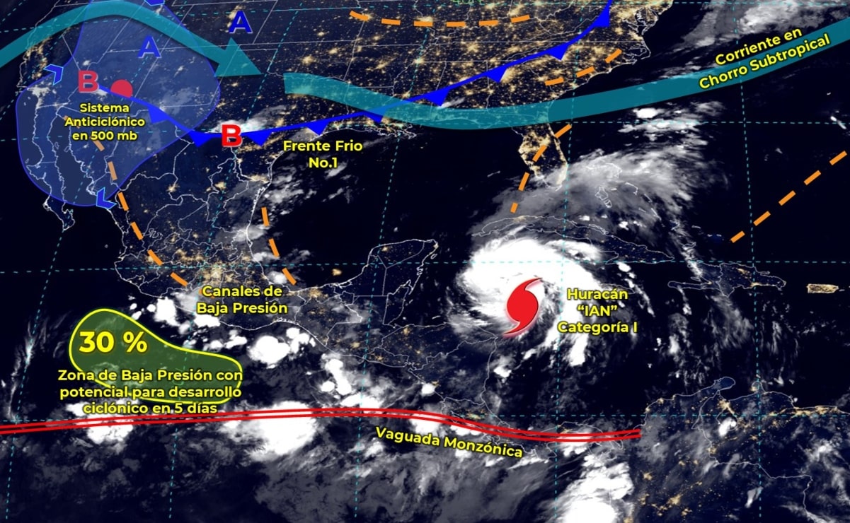 Tormenta “Ian” se fortalece a huracán categoría 1; prevén lluvias en Quintana Roo, Yucatán y Campeche