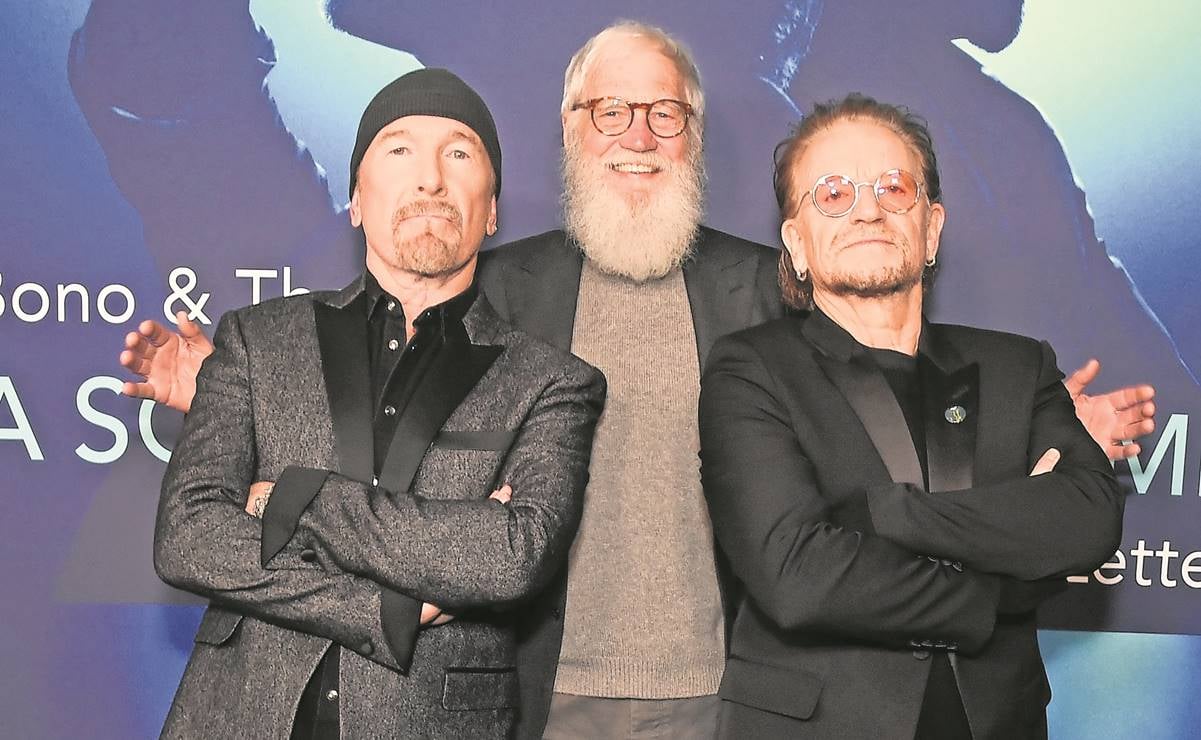 Letterman pasa un bello día con Bono y The Edge