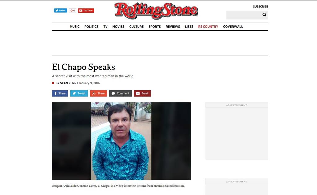 Rolling Stone faces criticism over "El Chapo" interview