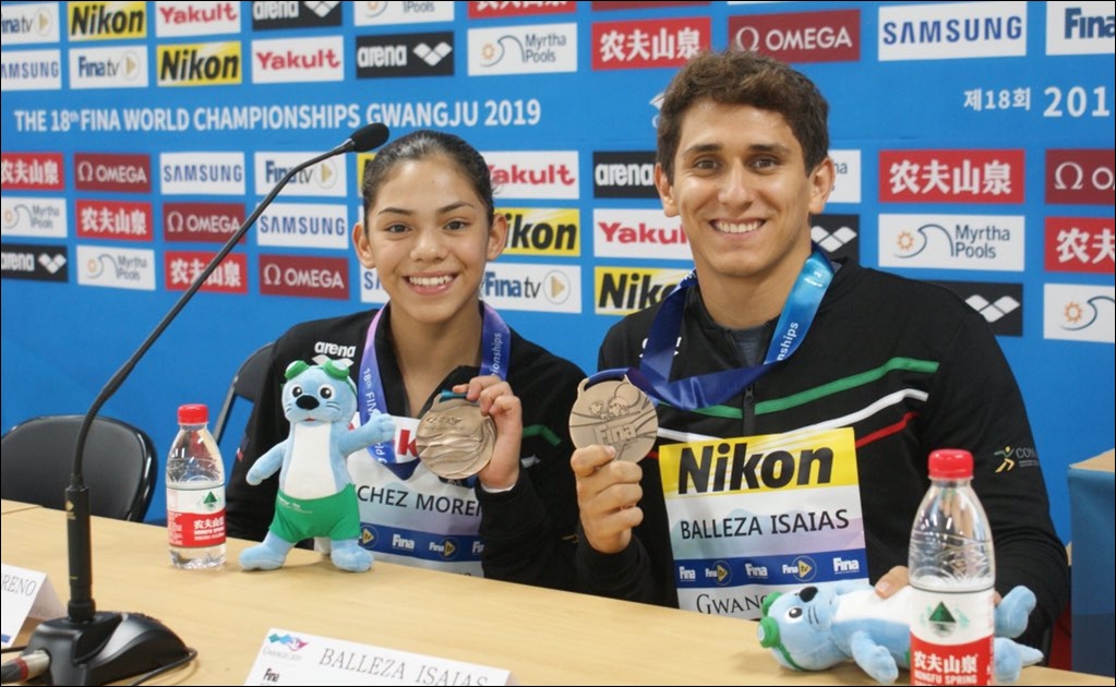Balleza y Sánchez consiguen bronce en Mundiales de Natación