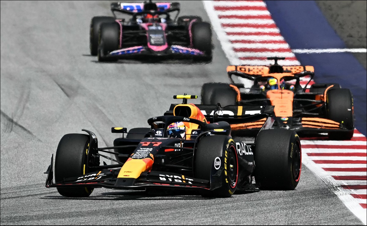 Checo Pérez, séptimo en el GP de Austria, la carrera que perdieron Verstappen y Norris; ganó Russell