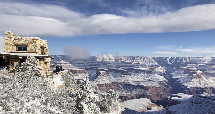 Las increíbles fotos del Gran Cañón cubierto de nieve