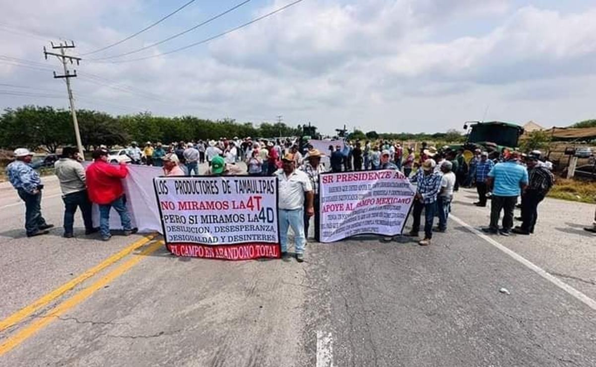 Productores de sorgo bloquean carretera en Tamaulipas; exigen precios justos