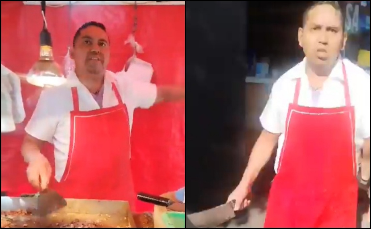 Taquero amenaza con un cuchillo a clienta en la alcaldía Cuauhtémoc; lo presentan ante el MP