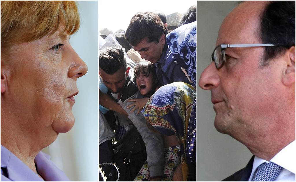 Hollande y Merkel pactan iniciativa para refugiados