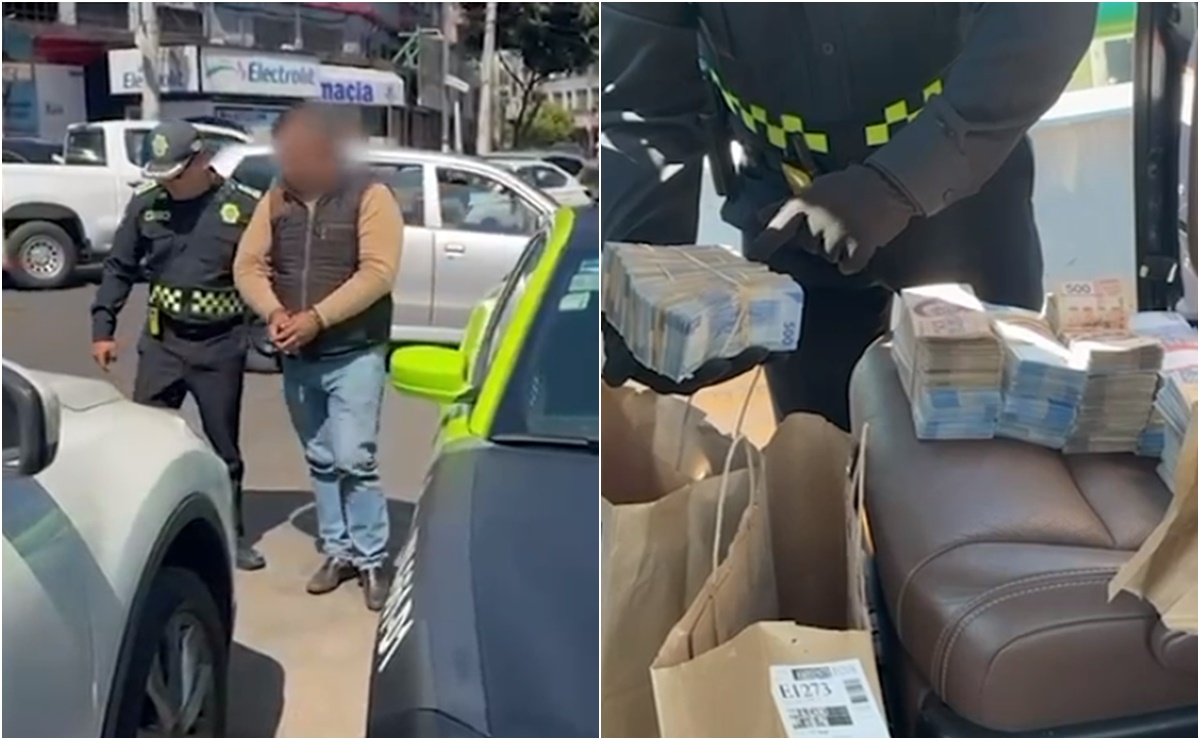 Sujeto se pasea con más de dos millones de pesos en la CDMX; lo detienen sobre Lomas de Chapultepec