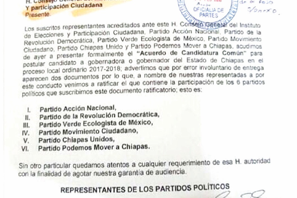En vilo, candidatura común del PVEM con otros partidos en Chiapas