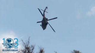 Helicópteros tipo Black Hawk vigilan instalaciones de Pemex en Azcapotzalco