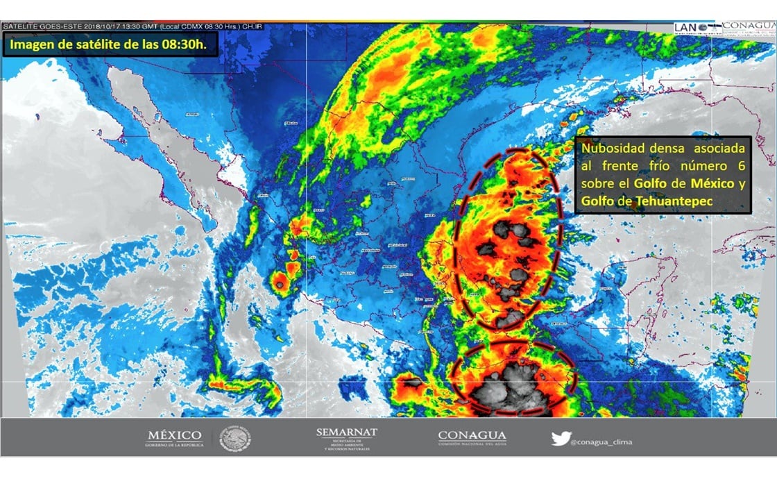 Frente frío dejará tormentas en Puebla y Veracruz