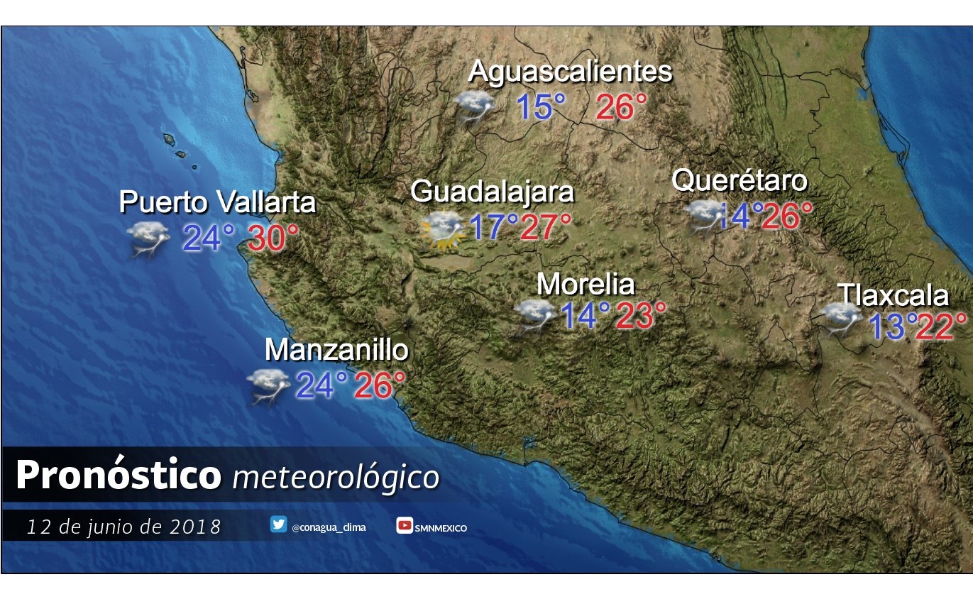 Pronostican día lluvioso y caluroso en Jalisco