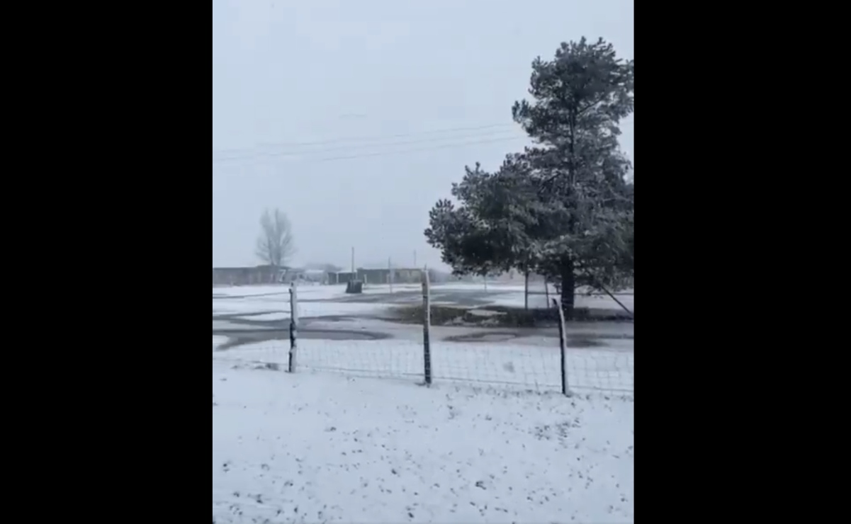VIDEO: Cae nieve y aguanieve en Nuevo León, así llegó el frente frío 35 a la entidad