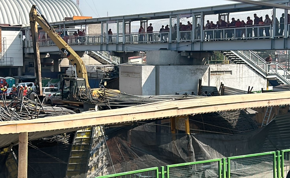 Cae estructura metálica en la construcción del Cetram Santa Martha; hay 6 lesionados