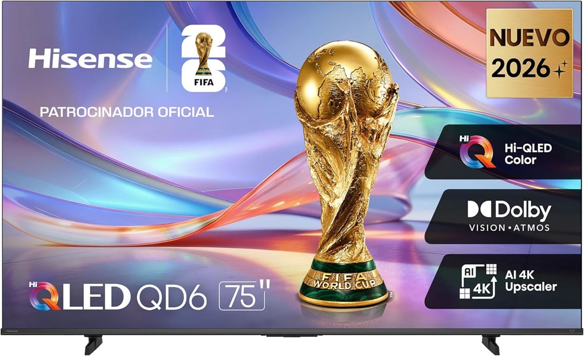 pantalla Smart TV Hisense QD6S de 75 pulgadas