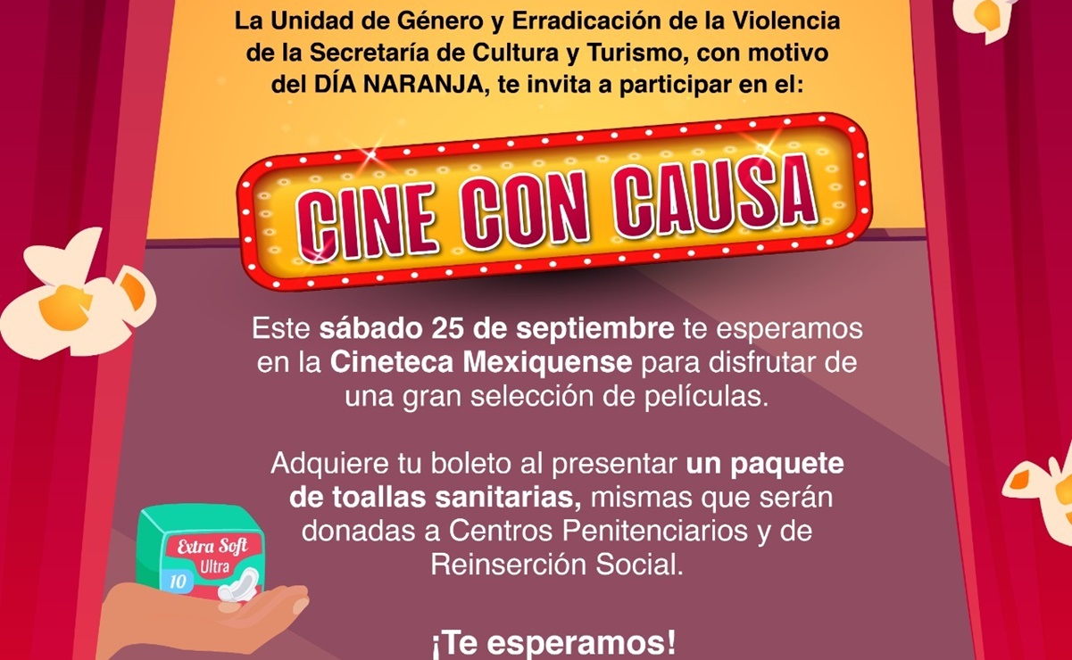 Cineteca Mexiquense busca ayudar a reclusas de Edomex con toallas sanitarias 