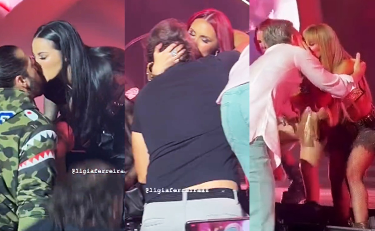 Las RBD detiene concierto para besar a sus esposos en la "kiss cam"