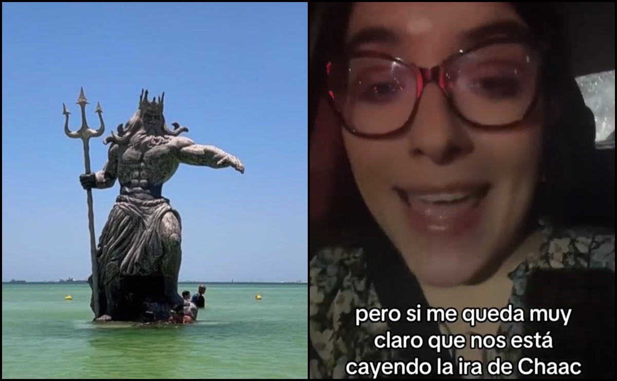 “Chaac se encabronó”: Tiktoker asegura que estatua de Poseidón provocó las fuertes lluvias en Yucatán