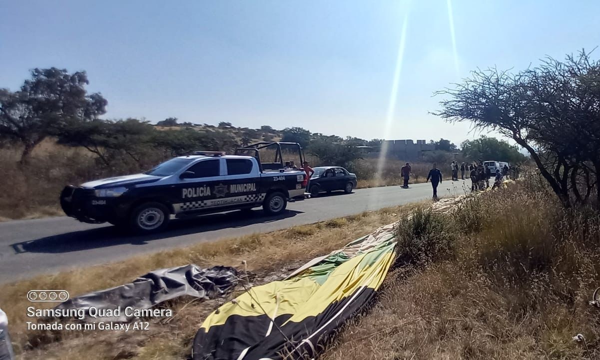 Cae globo aerostático en Teotihuacán por mal clima; hay 9 heridos 